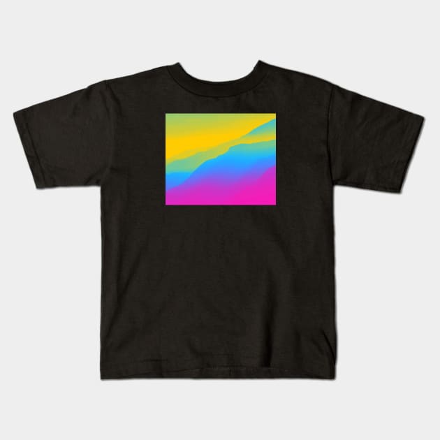 Pan Pride Foggy Mountain Range Landscape Kids T-Shirt by VernenInk